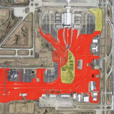 Denver International Airport spray map developed by Rachel Seedorf for a targeted noxious weed application plan.