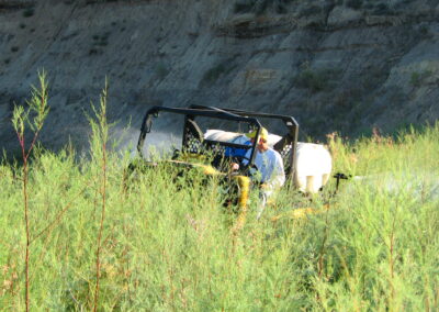 Spraying tamarisk along the Powder River of Wyoming and logging the pesticide application with SprayLogger pesticide recordkeeping systems
