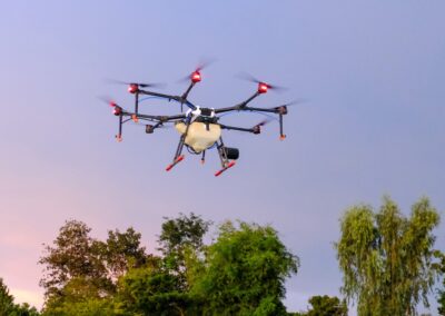 Drone used to spray weeds equipped with AgTerra's ActionMapper system